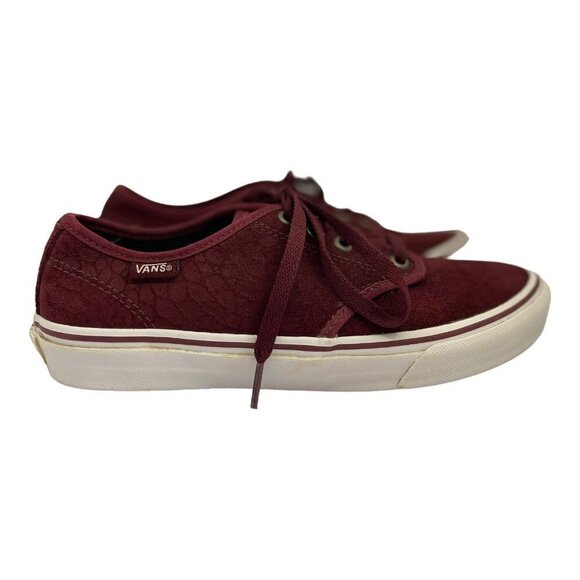 VANS OLD SKOOL Retro Low Top Sk8 Shoes Women 7‎ Burgundy Textured Suede Sneakers - Picture 14 of 14